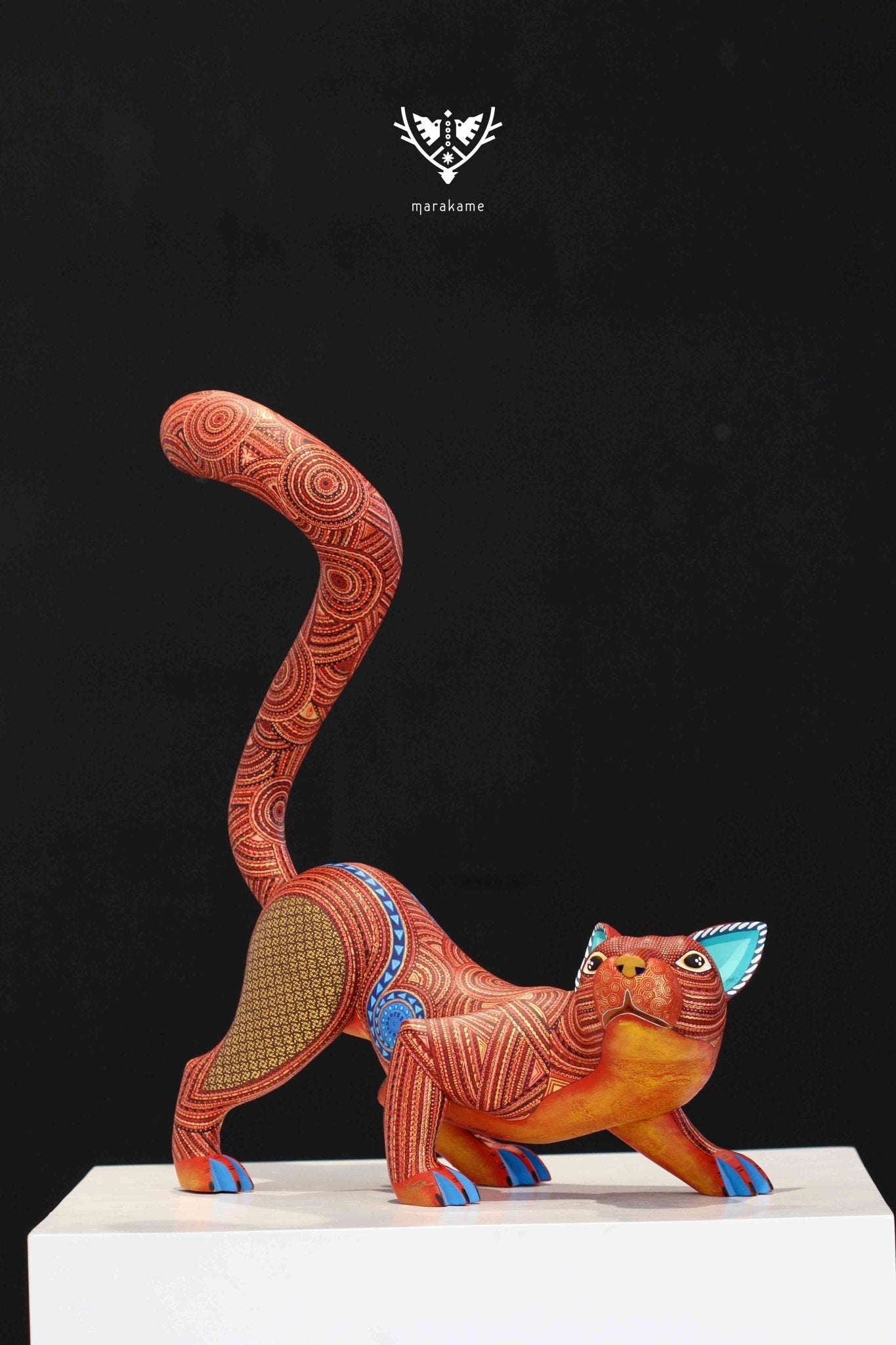 Alebrije Ocelot - Bell xid - Huichol Art - Marakame