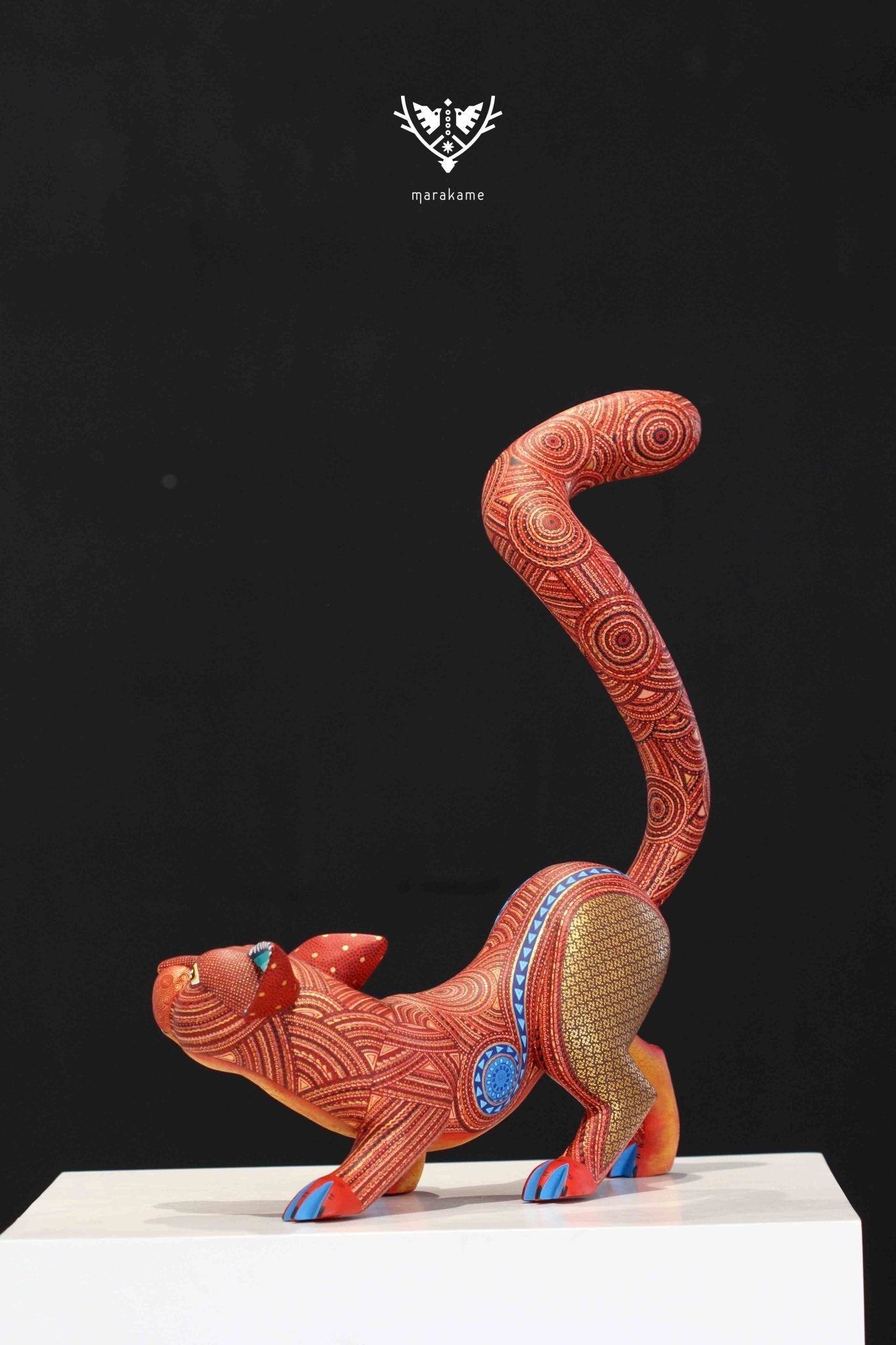 Alebrije Ocelot - Bell xid - Huichol Art - Marakame