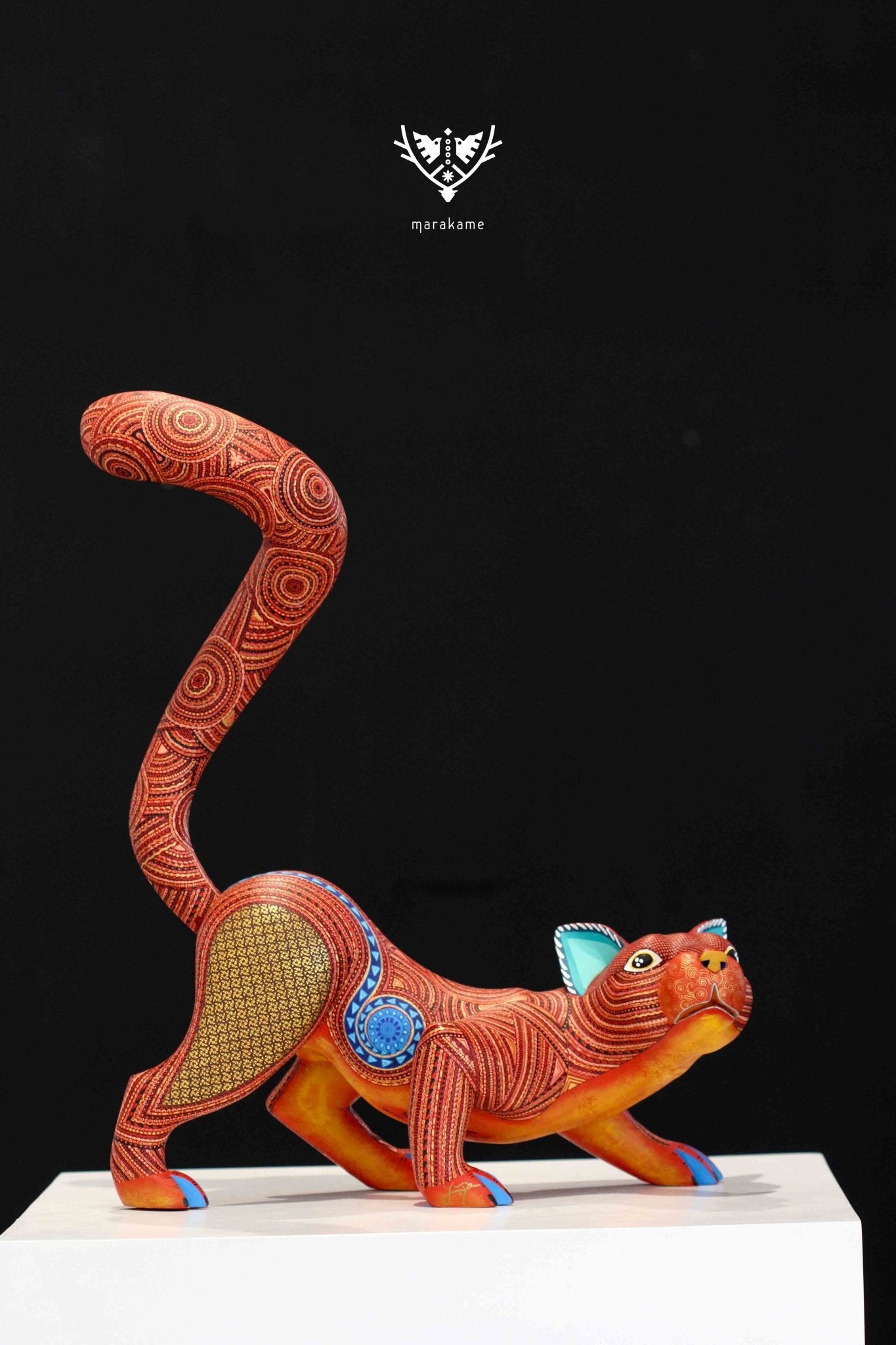 Alebrije Ocelot - Bell xid - Huichol Art - Marakame