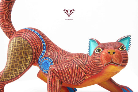 Alebrije Ocelot - Bell xid - Huichol Art - Marakame