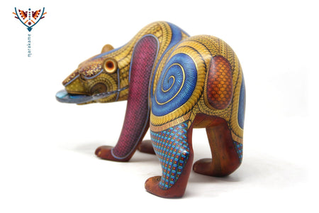 Alebrije - Orso con pesce - Huichol Art - Marakame