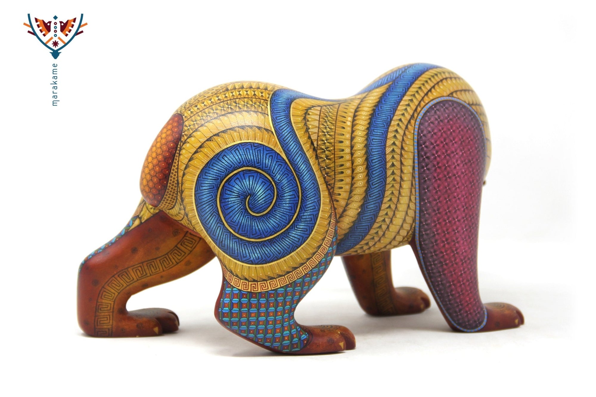 Alebrije - Orso con pesce - Huichol Art - Marakame