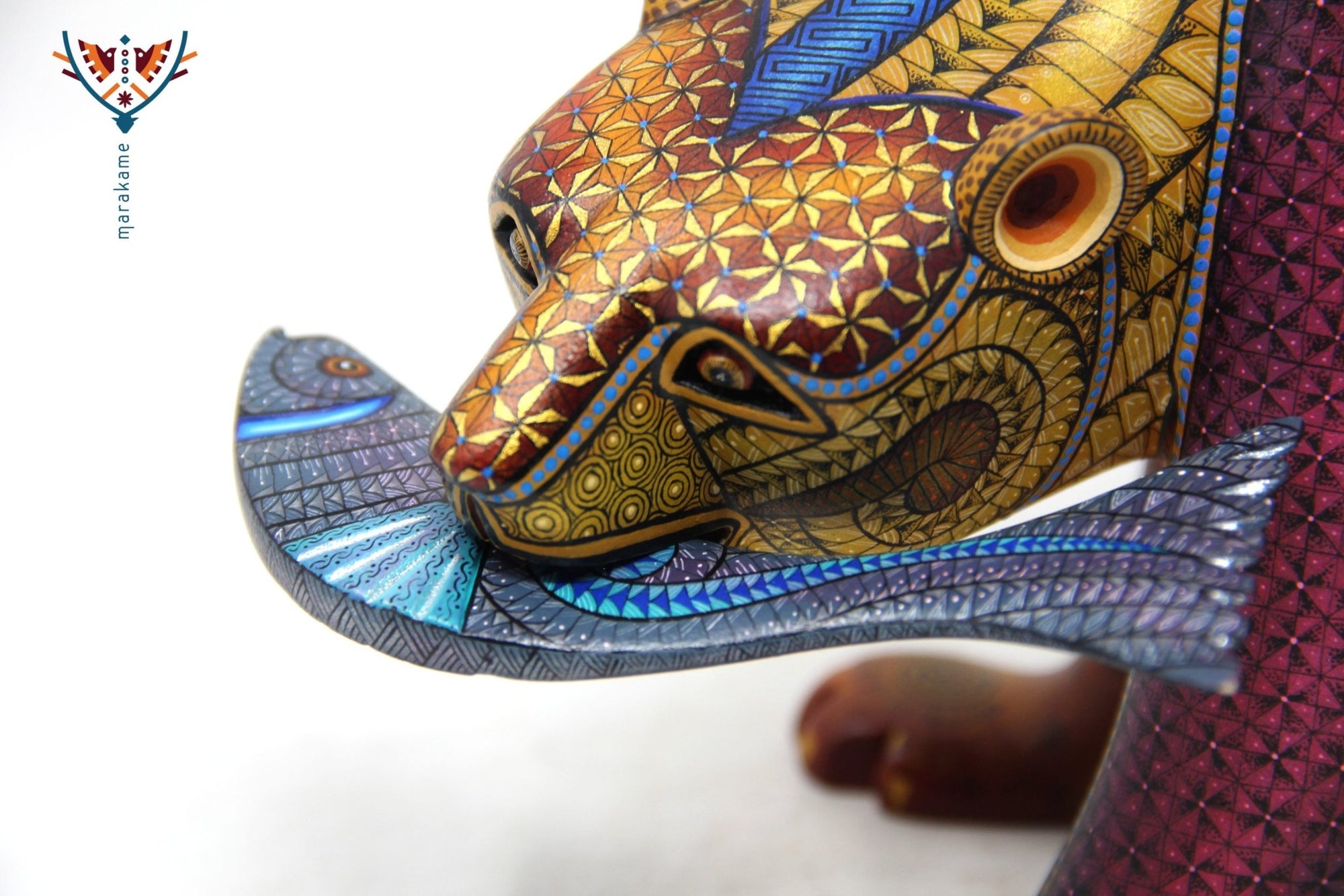 Alebrije - Orso con pesce - Huichol Art - Marakame