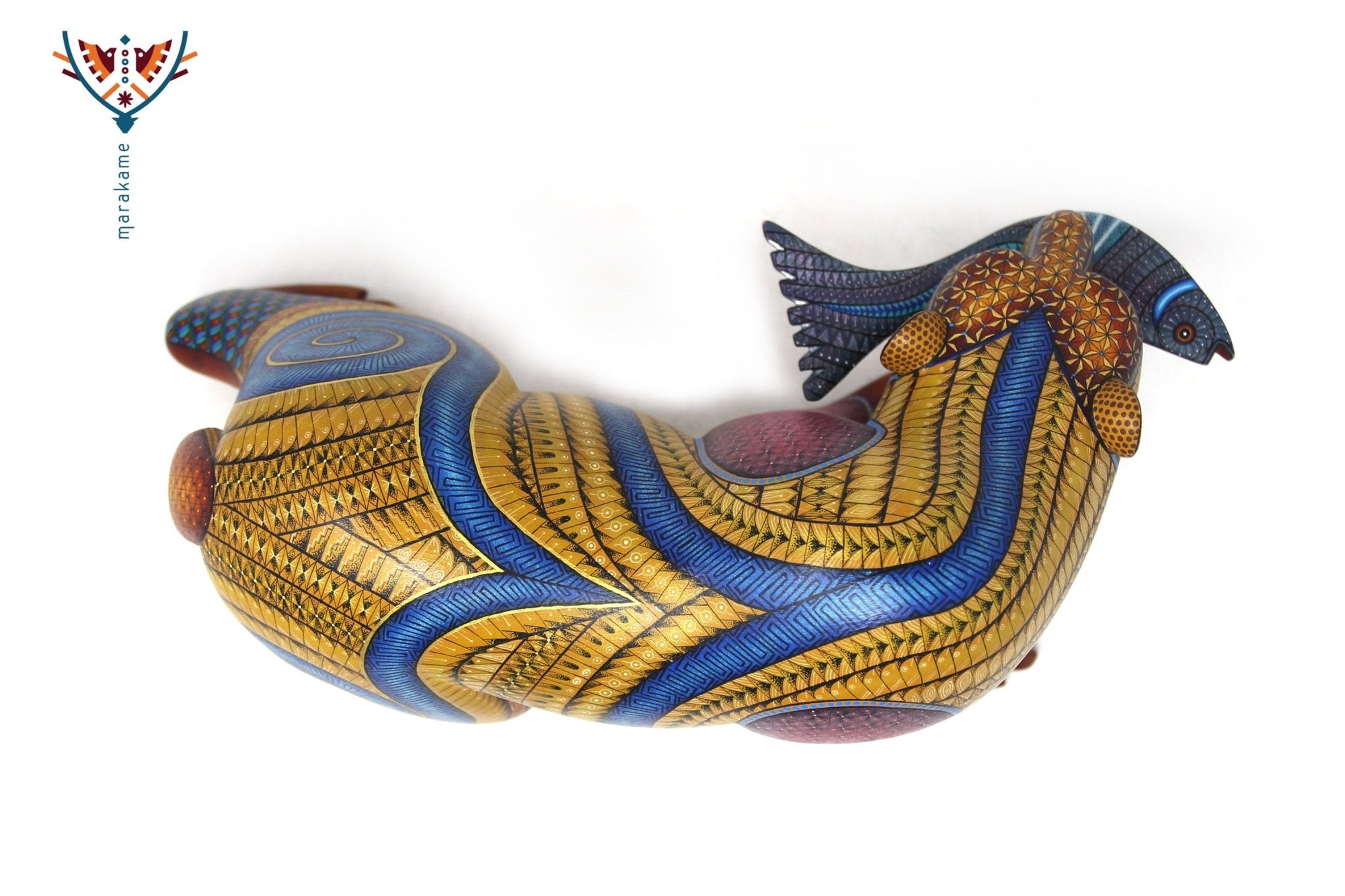 Alebrije - Orso con pesce - Huichol Art - Marakame