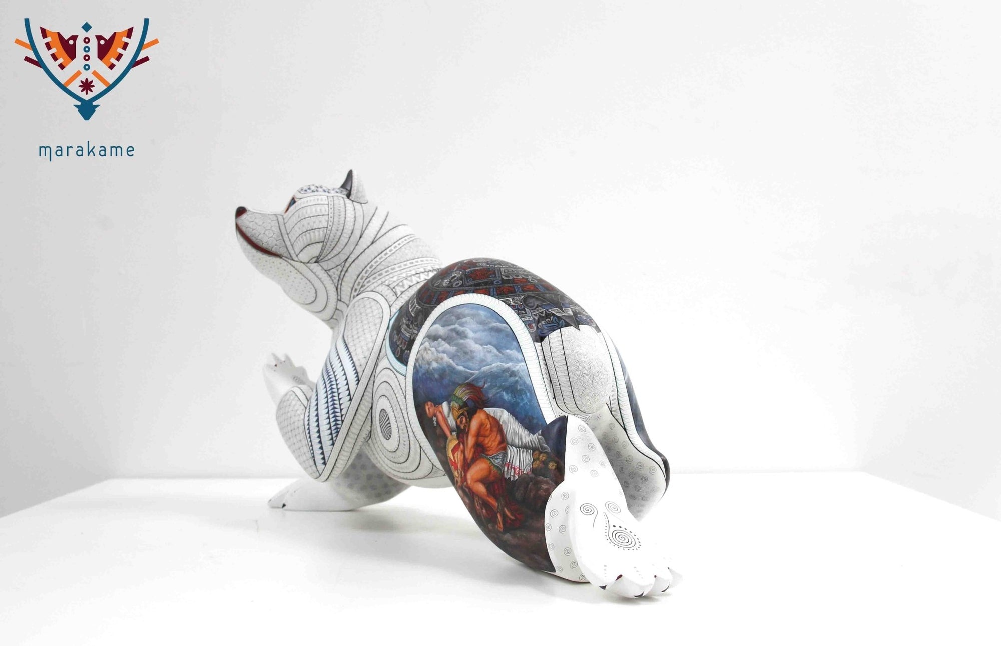 Alebrije Oso polar - Namboolo' - Arte Huichol - Marakame