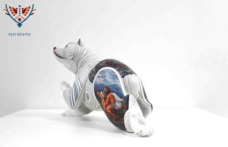 Alebrije Oso polar - Namboolo' - Arte Huichol - Marakame