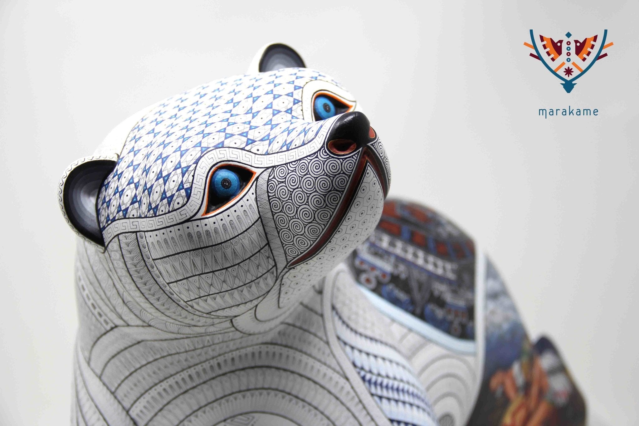 Alebrije Oso polar - Namboolo' - Arte Huichol - Marakame