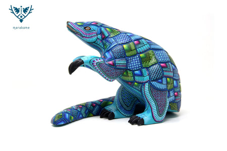 Alebrije - Pangolino Blu - Arte Huichol - Marakame