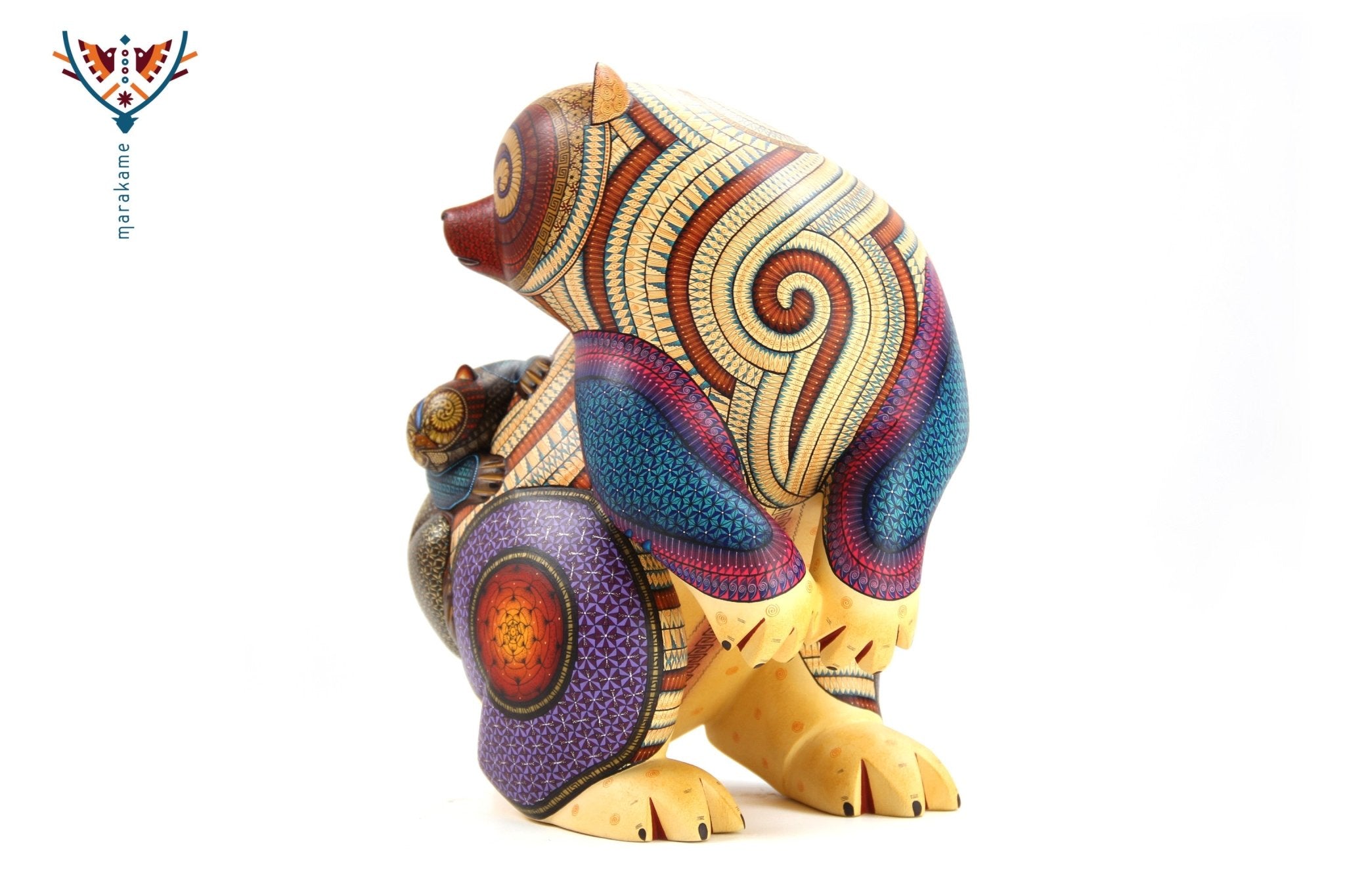 Alebrije - Papá oso - Bixhoze - Arte Huichol - Marakame