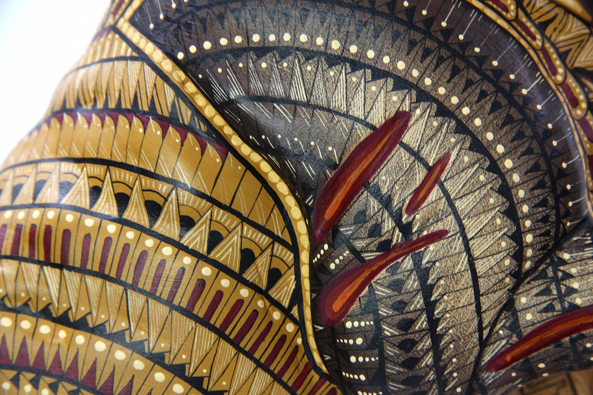 Alebrije - Kampf der Cimarrones - Huichol Art - Marakame