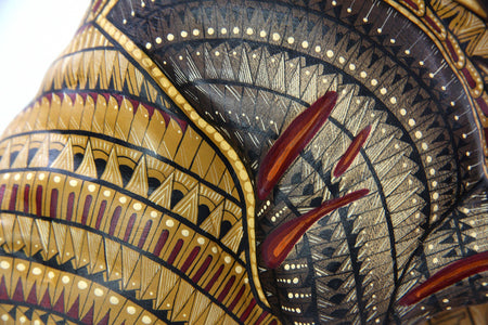 Alebrije - Kampf der Cimarrones - Huichol Art - Marakame