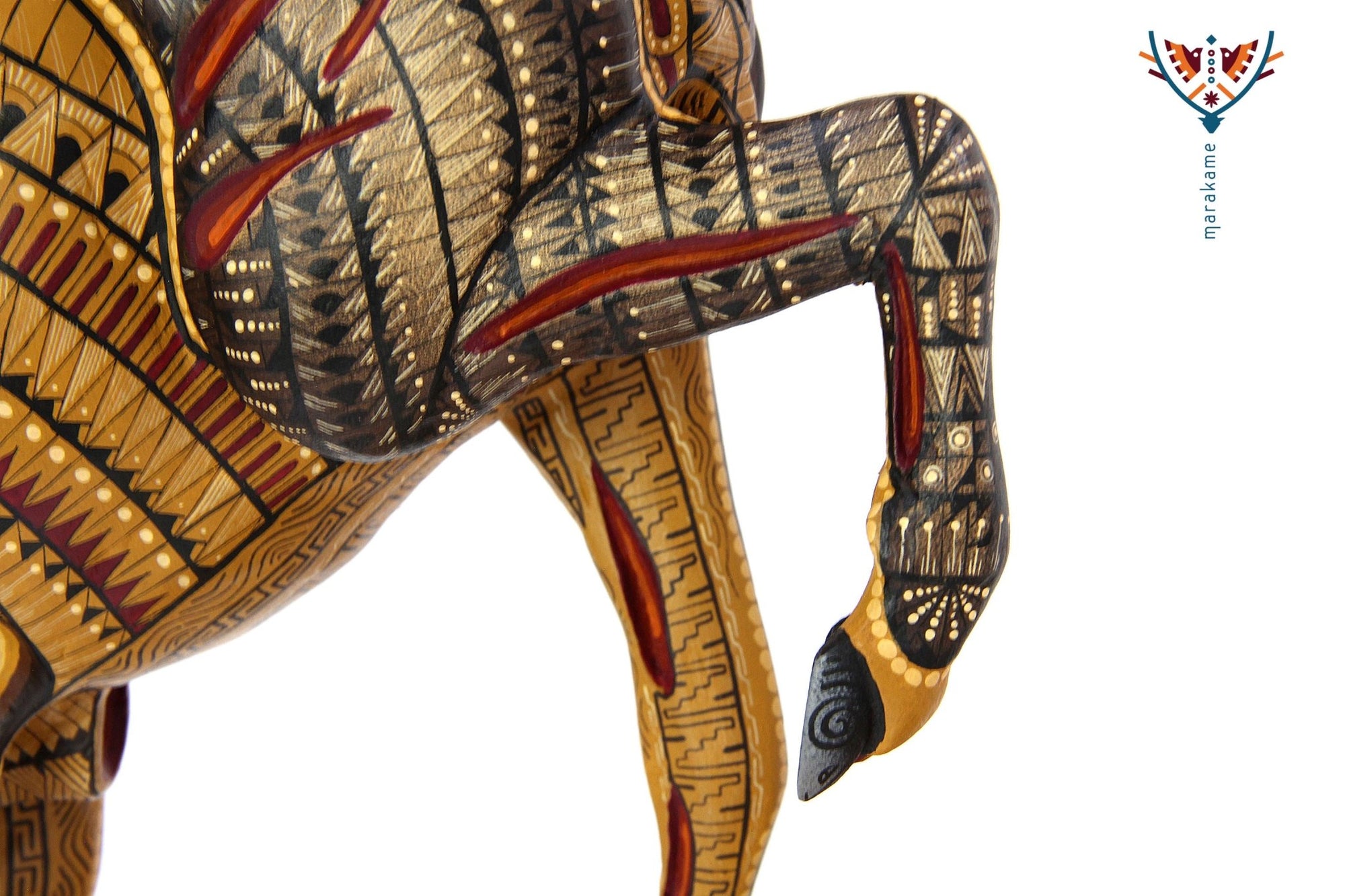 Alebrije - Kampf der Cimarrones - Huichol Art - Marakame
