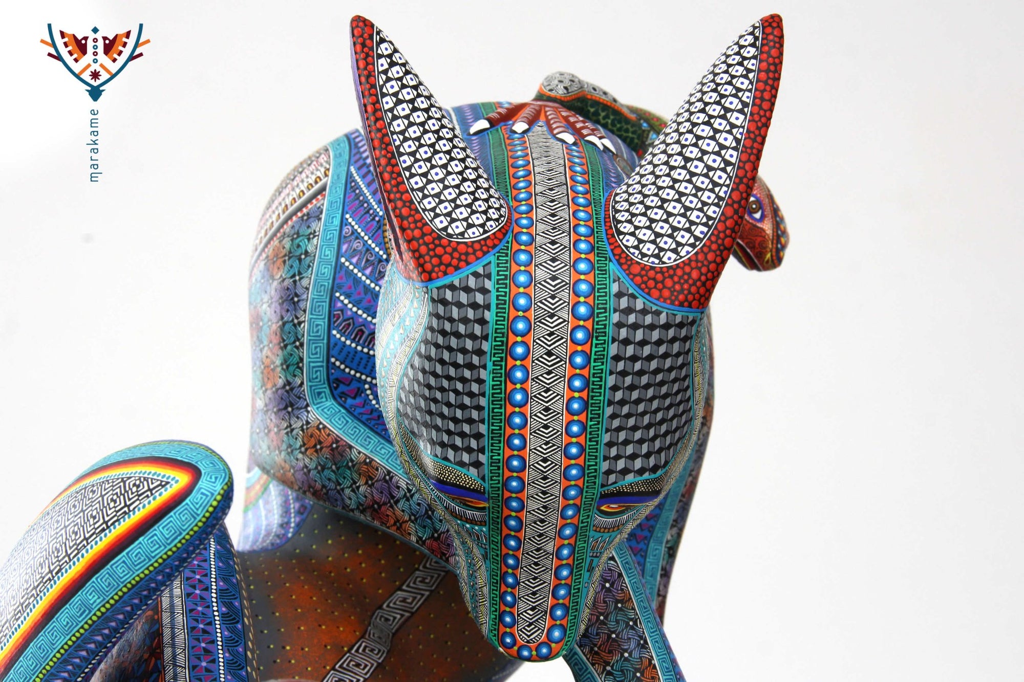 Alebrije - Hund mit Leguan - Huichol Art - Marakame