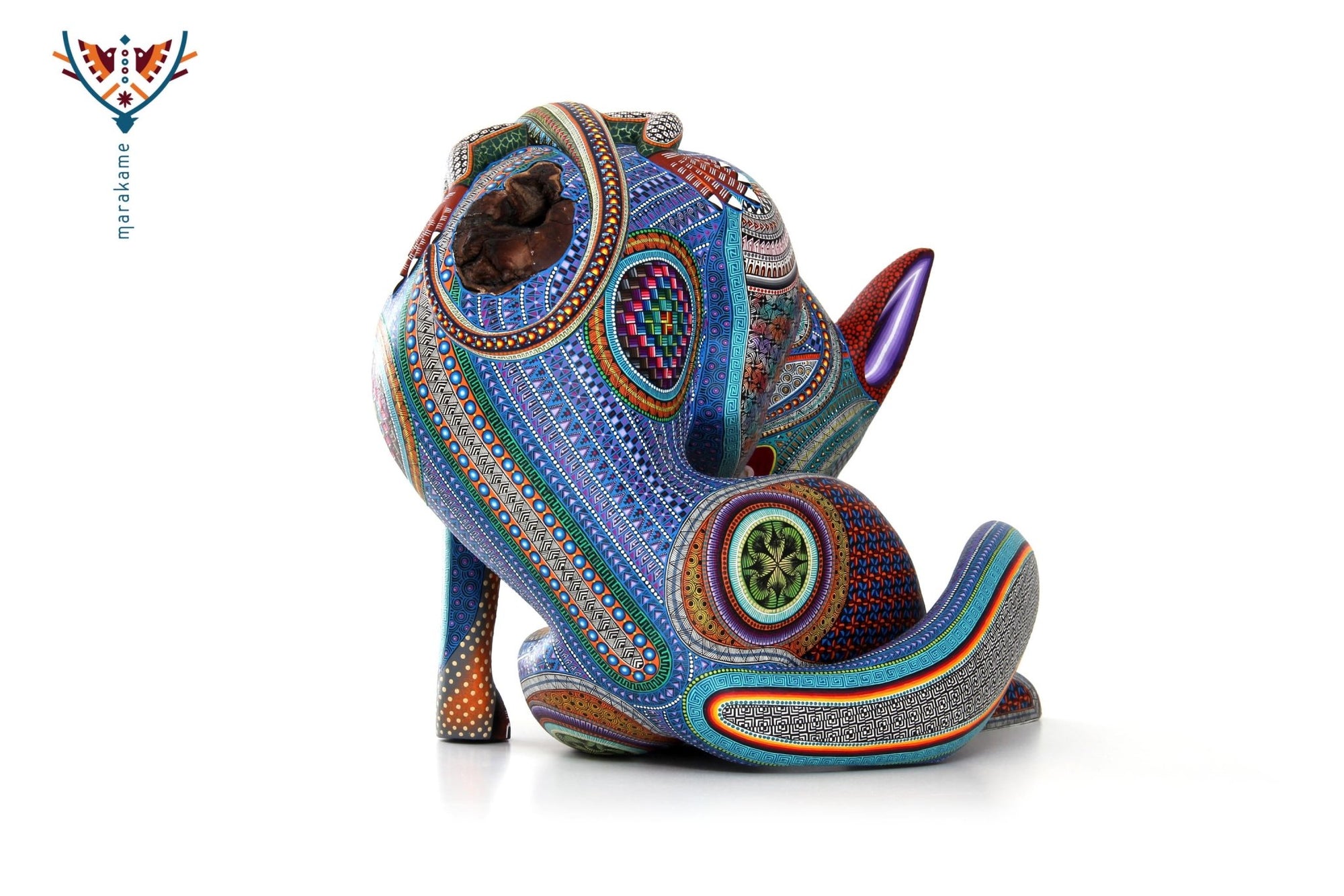 Alebrije - Hund mit Leguan - Huichol Art - Marakame