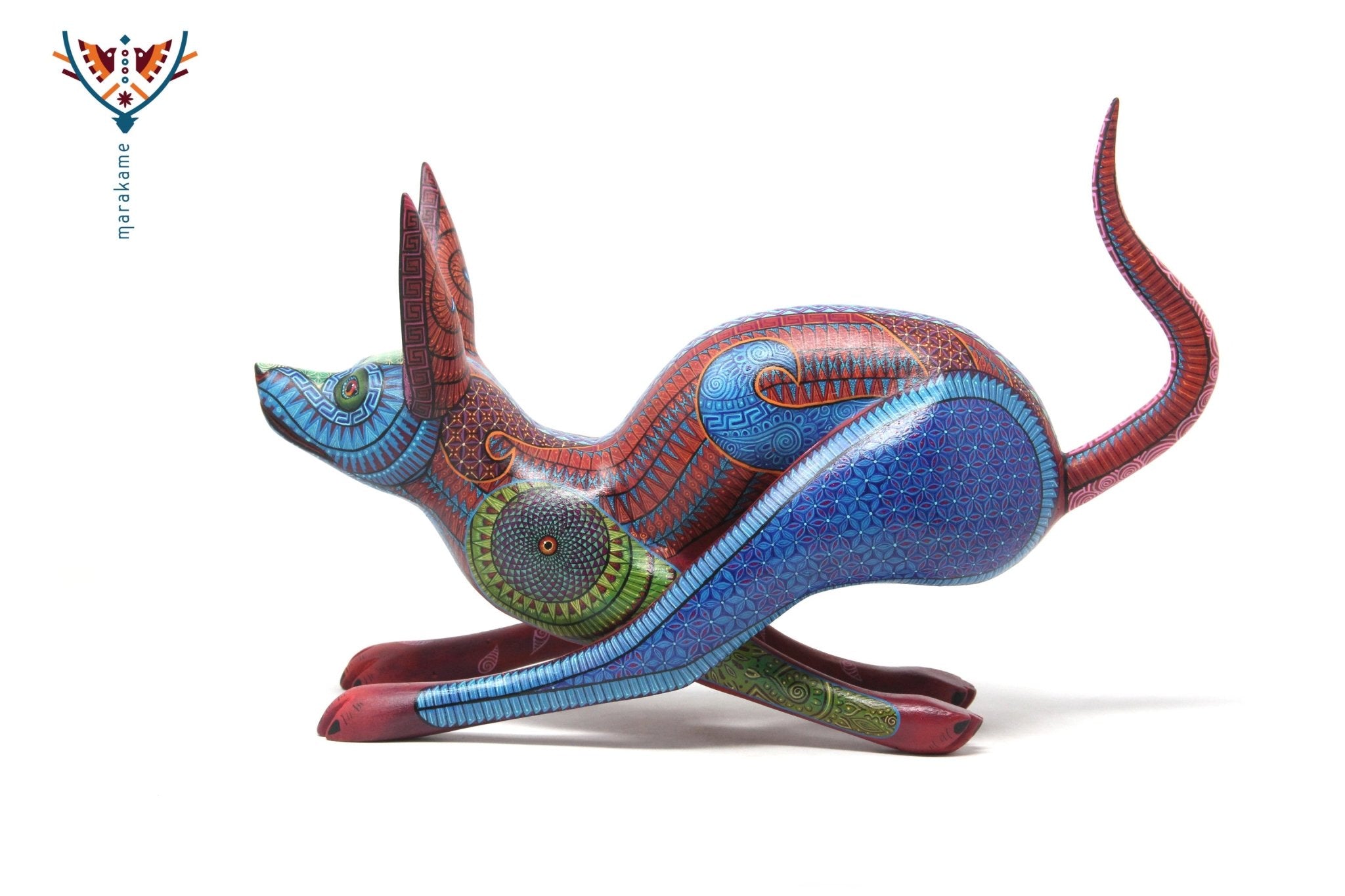 Alebrije - Perro corriendo - Ruxooñe' - Arte Huichol - Marakame