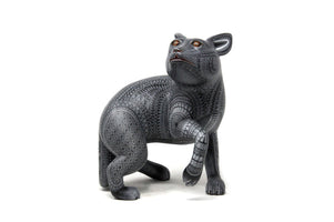 Chien Noir Alebrije - Bekw' Nazahui - Art Huichol - Marakame