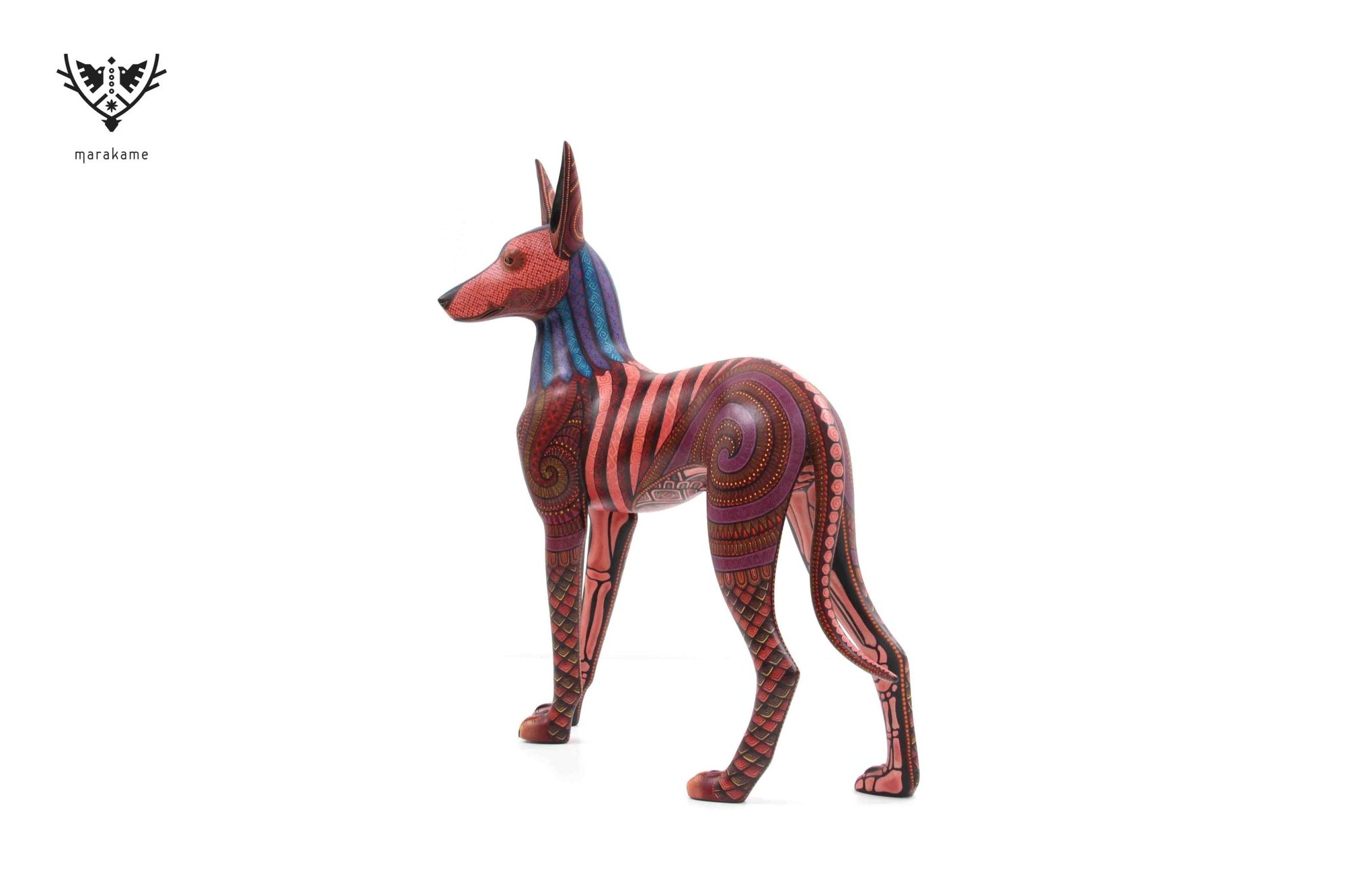 Hund Alebrije - Xoloitzcuintle #1 - Ewige Ruhe - Huichol Art - Marakame