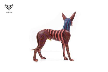 Alebrije perro - Xoloitzcuintle #1 - Eterno Reposo - Arte Huichol - Marakame