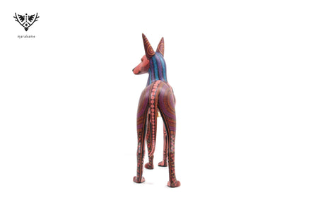Alebrije perro - Xoloitzcuintle #1 - Eterno Reposo - Arte Huichol - Marakame