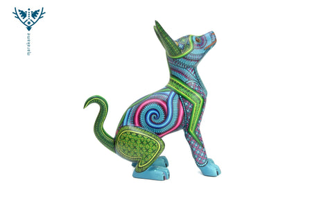 Alebrije - Xoloitzcuintle Dog - Huichol Art - Marakame