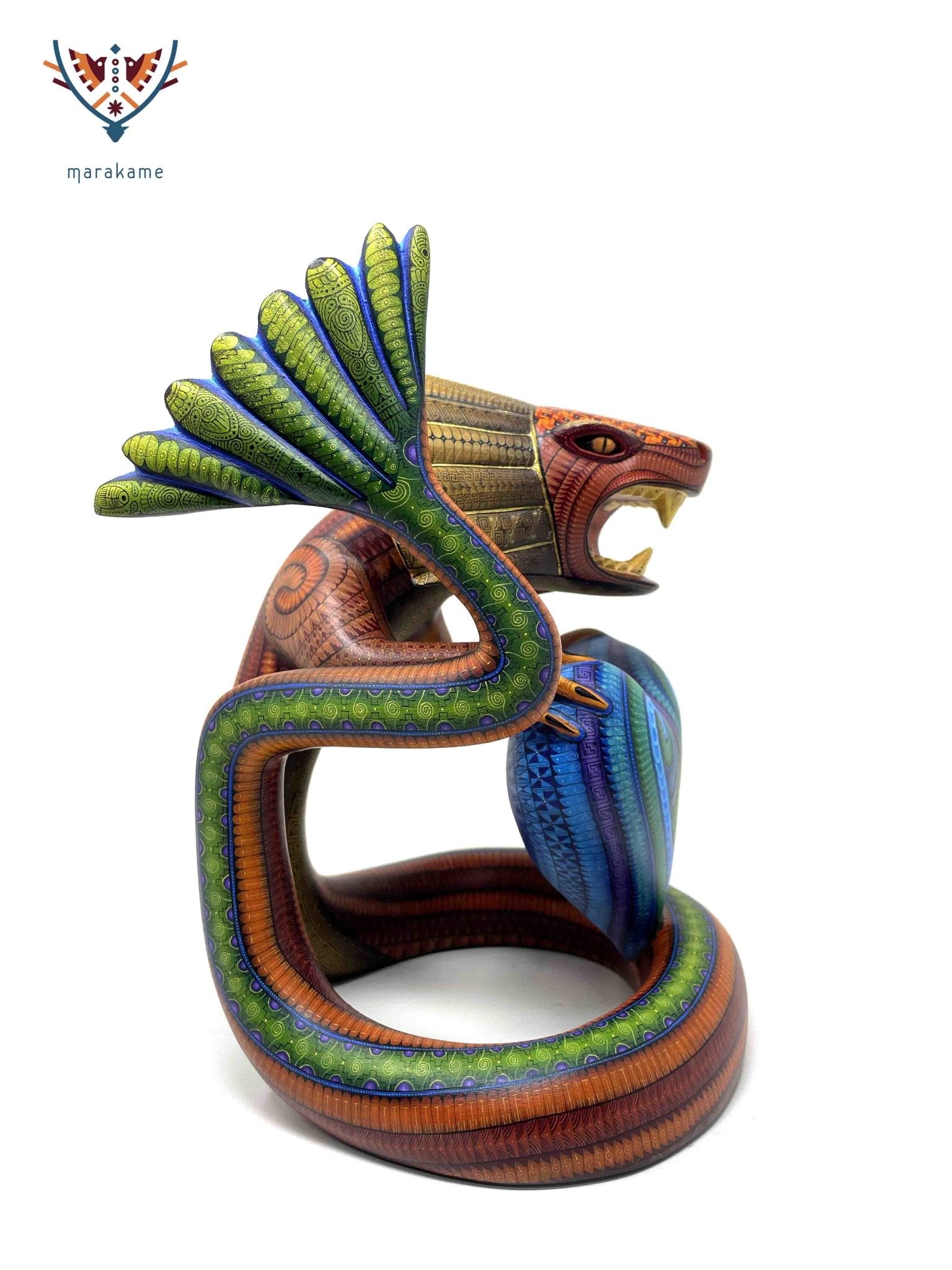 Alebrije - Quetzalcoatl Ladxido' - Arte Huichol - Marakame