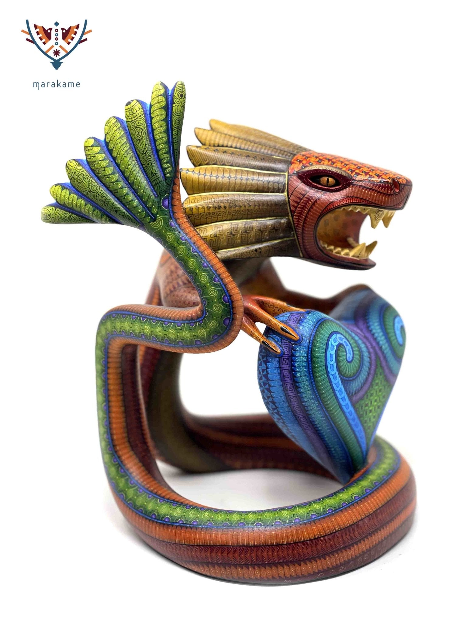 Alebrije - Quetzalcoatl Ladxido' - Art Huichol - Marakame