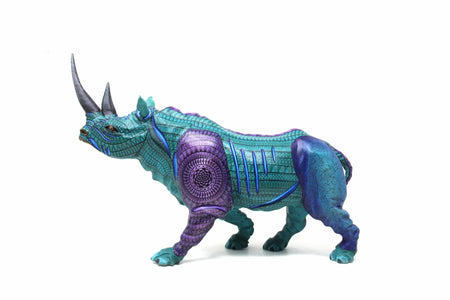 Rhinocéros Alebrije - Guidxi - Art Huichol - Marakame