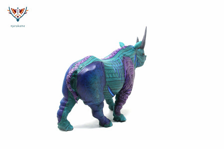 Rhinocéros Alebrije - Guidxi - Art Huichol - Marakame