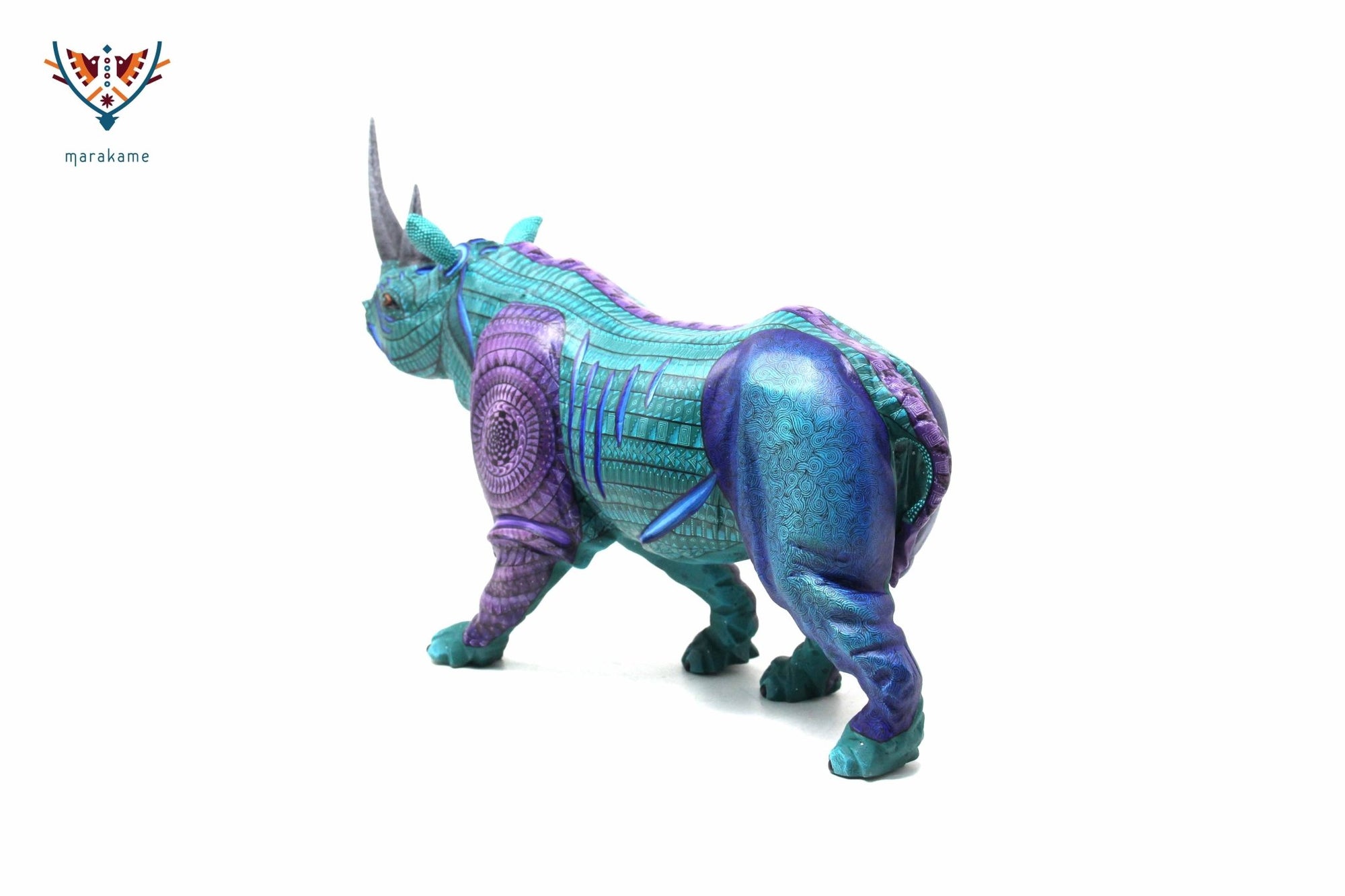 Rhinocéros Alebrije - Guidxi - Art Huichol - Marakame