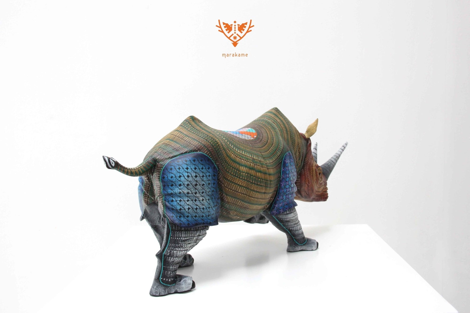 Rhinocéros Alebrije - Nadipa' - Art Huichol - Marakame