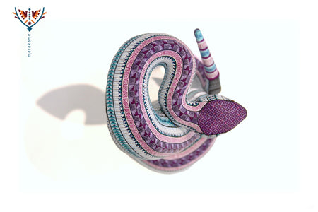 Serpent Alebrije - Serpent à sonnette I - Art Huichol - Marakame