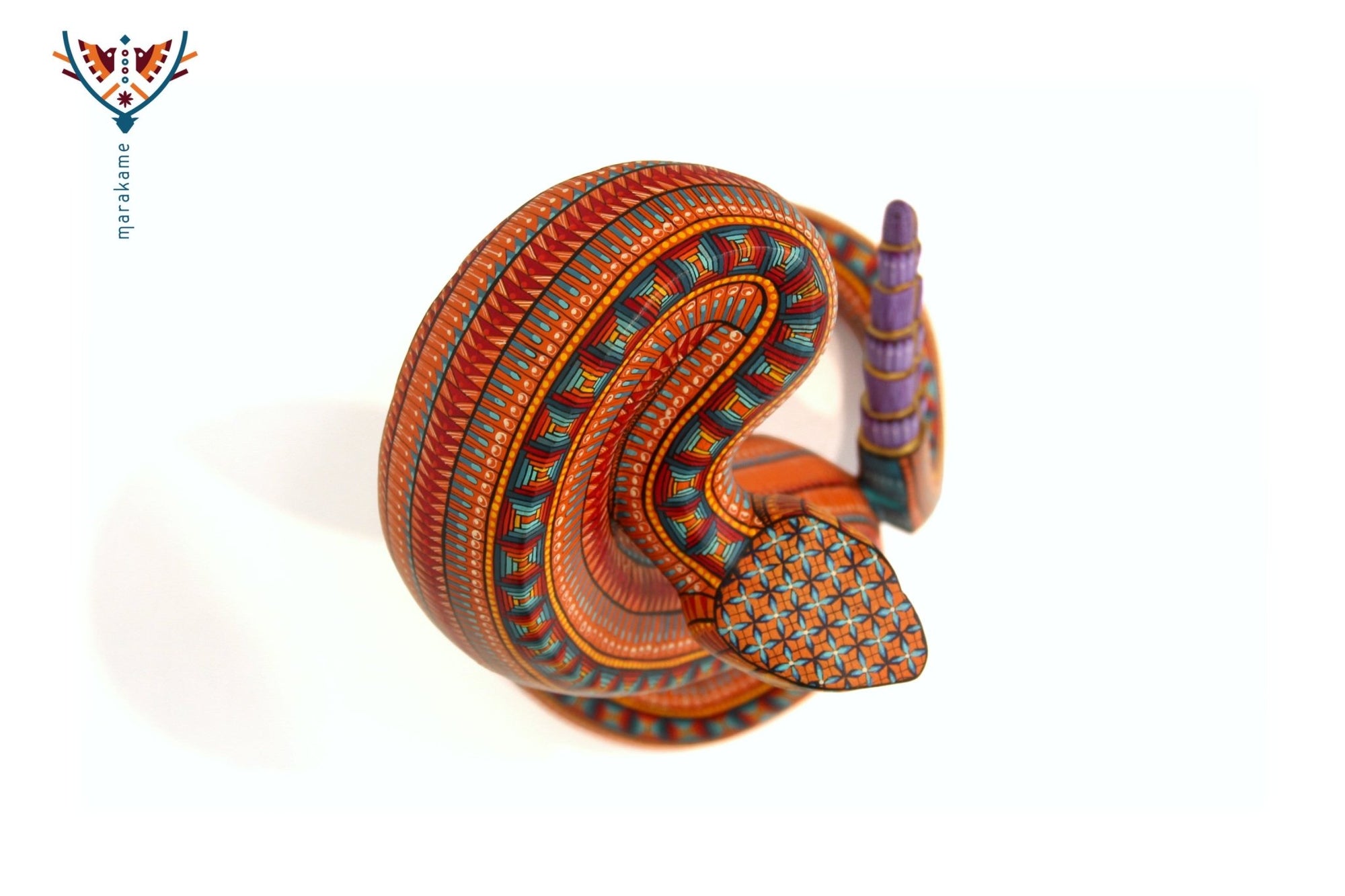 Alebrije Serpiente - Cascabel II - Arte Huichol - Marakame
