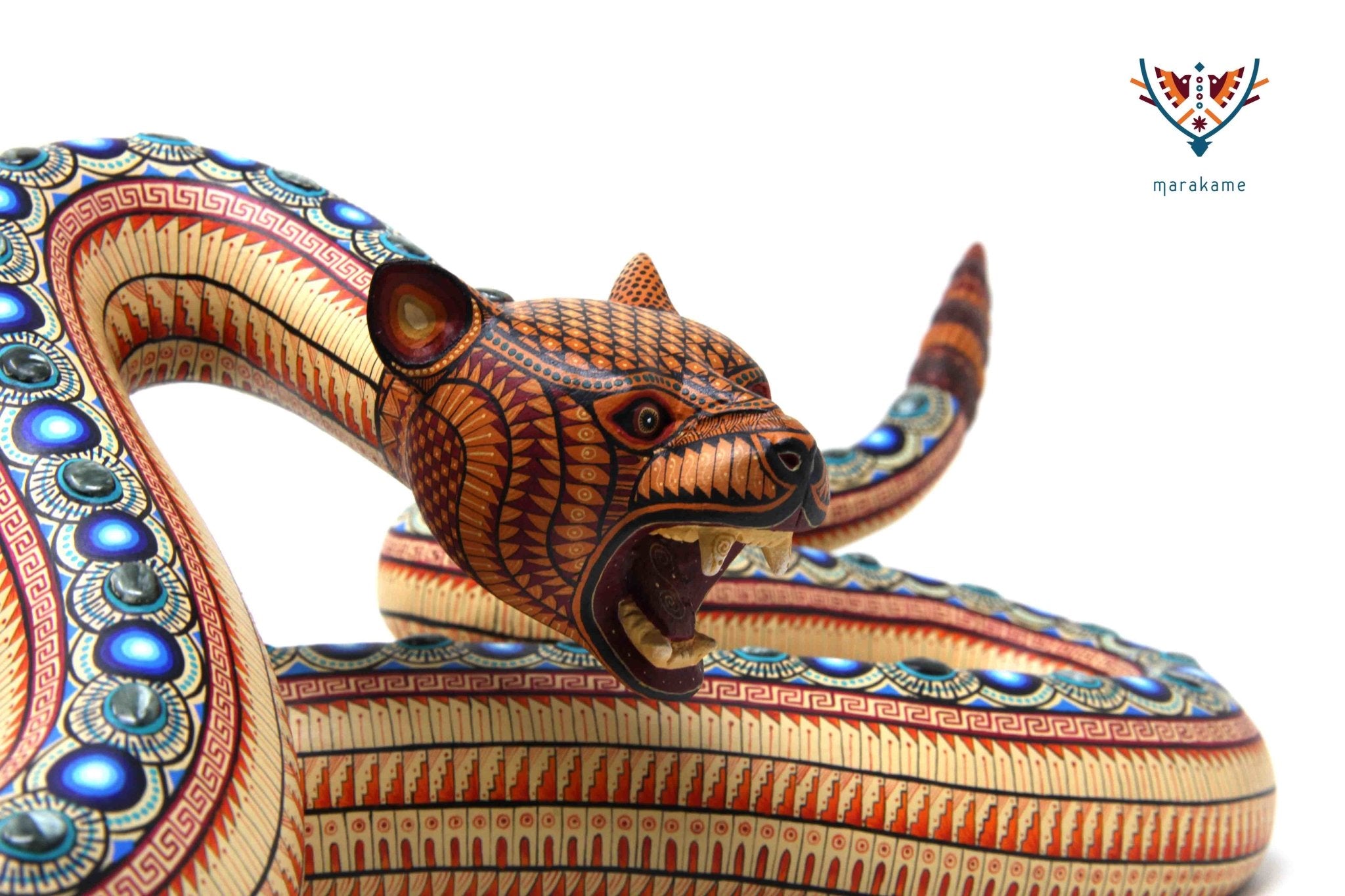 Alebrije - Tona Jaguar Rattlesnake - Huichol Art - Marakame
