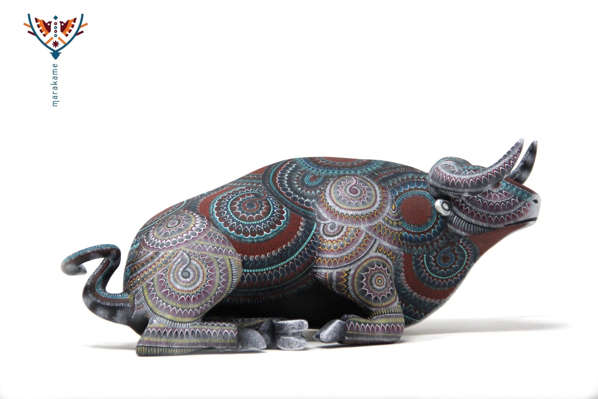 Alebrije - Toro in appoggio - Arte Huichol - Marakame