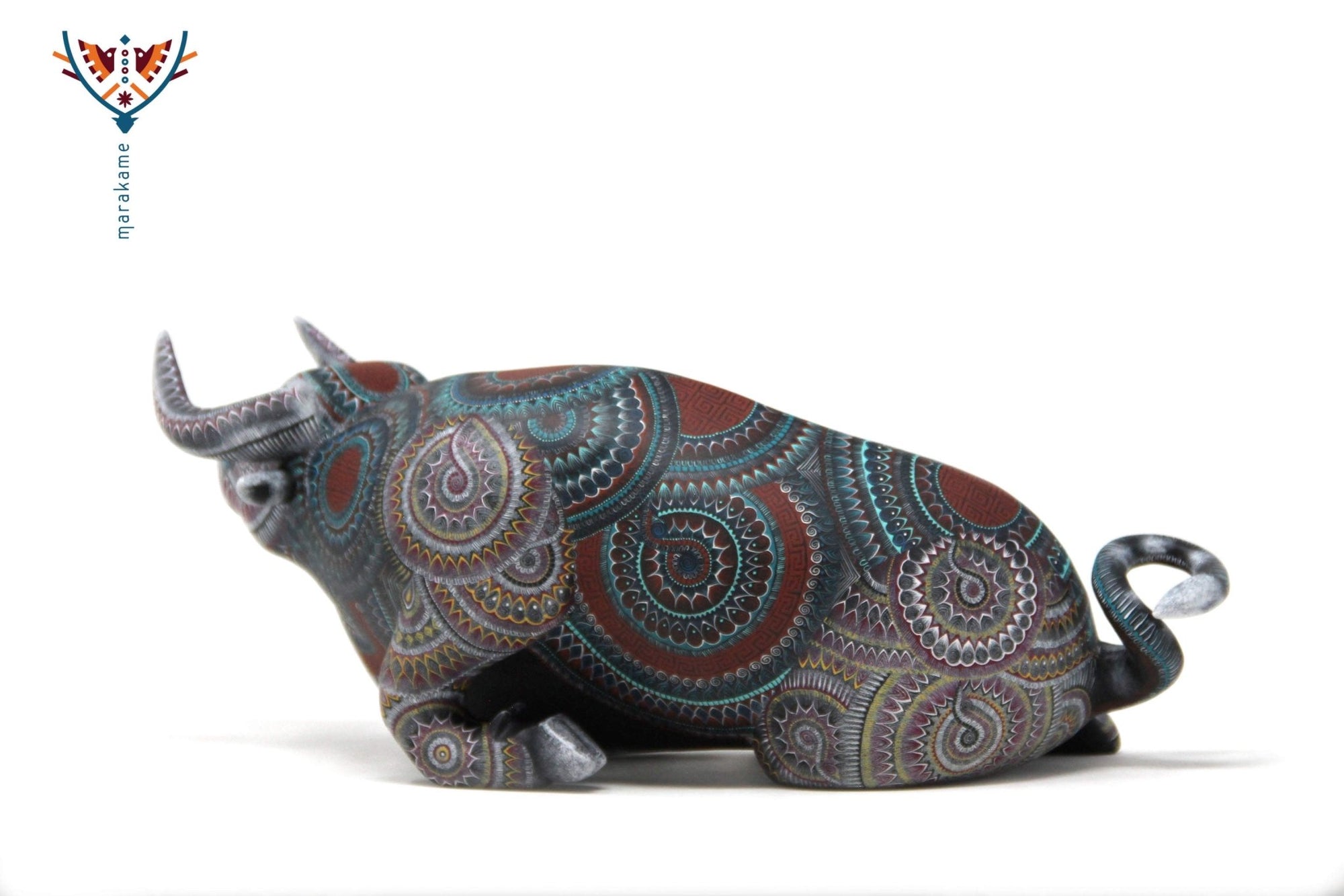Alebrije - Ruhender Stier - Huichol Art - Marakame