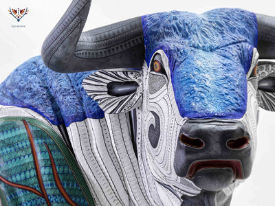 Alebrije - Taureau Impérial - Art Huichol - Marakame