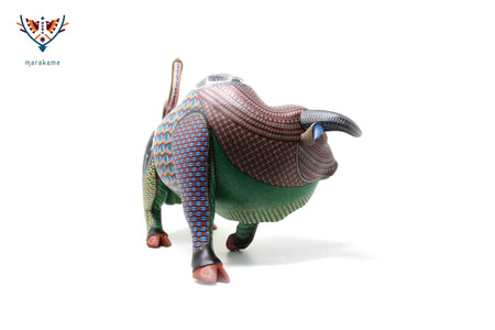 Alebrije Toro - Yuze die '- Art Huichol - Marakame