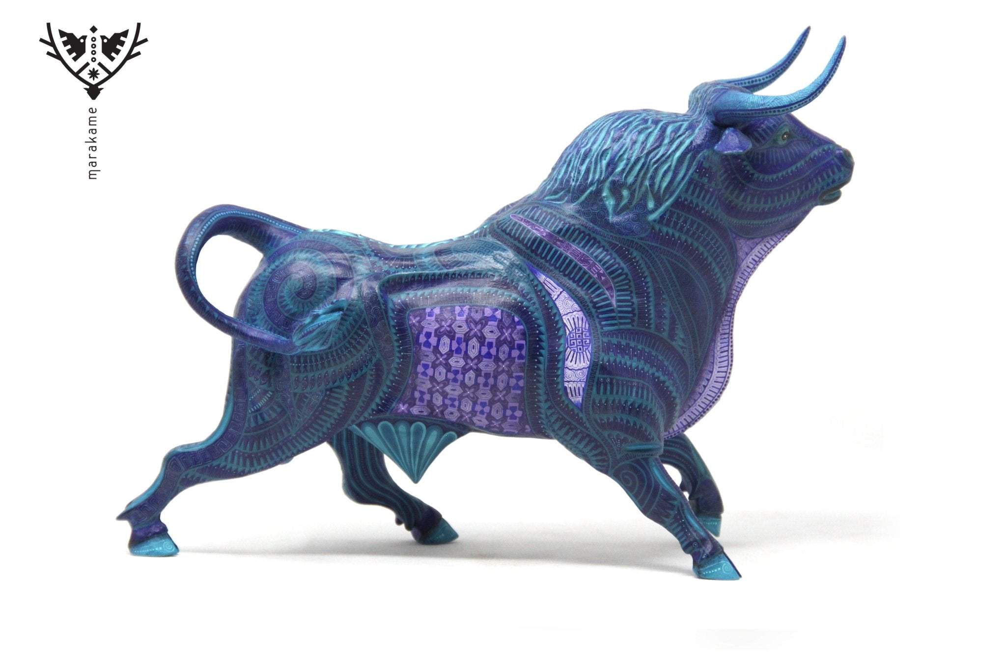 Alebrije Bull-Yuze I-Huichol Art-Marakame