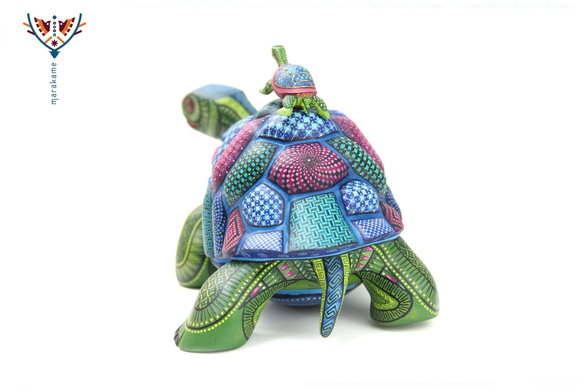 Alebrije – Schildkröte mit Baby – Huichol Art – Marakame