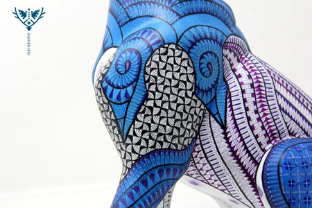 Alebrije – Schüchterner blauer Xolo – Huichol-Kunst – Marakame