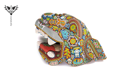 Cabeza de Jaguar - "Maye" - Arte Huichol - Marakame