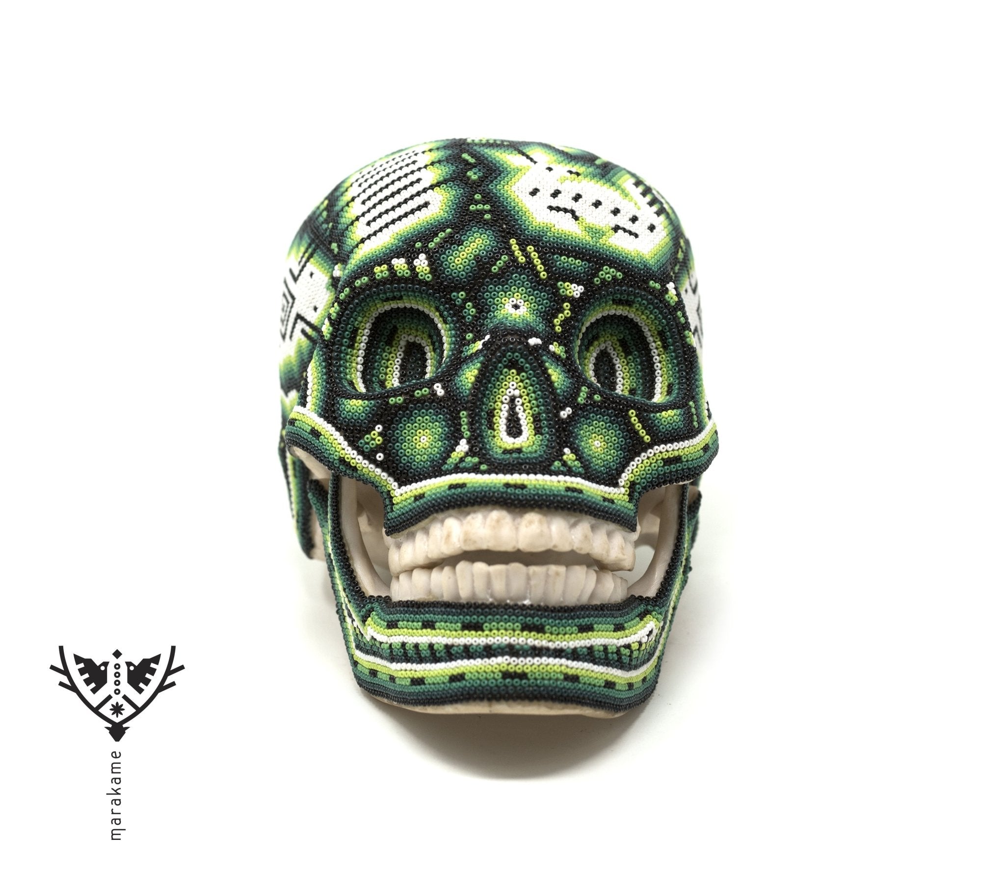 Calavera Huichol - Tatei - Arte Huichol - Marakame