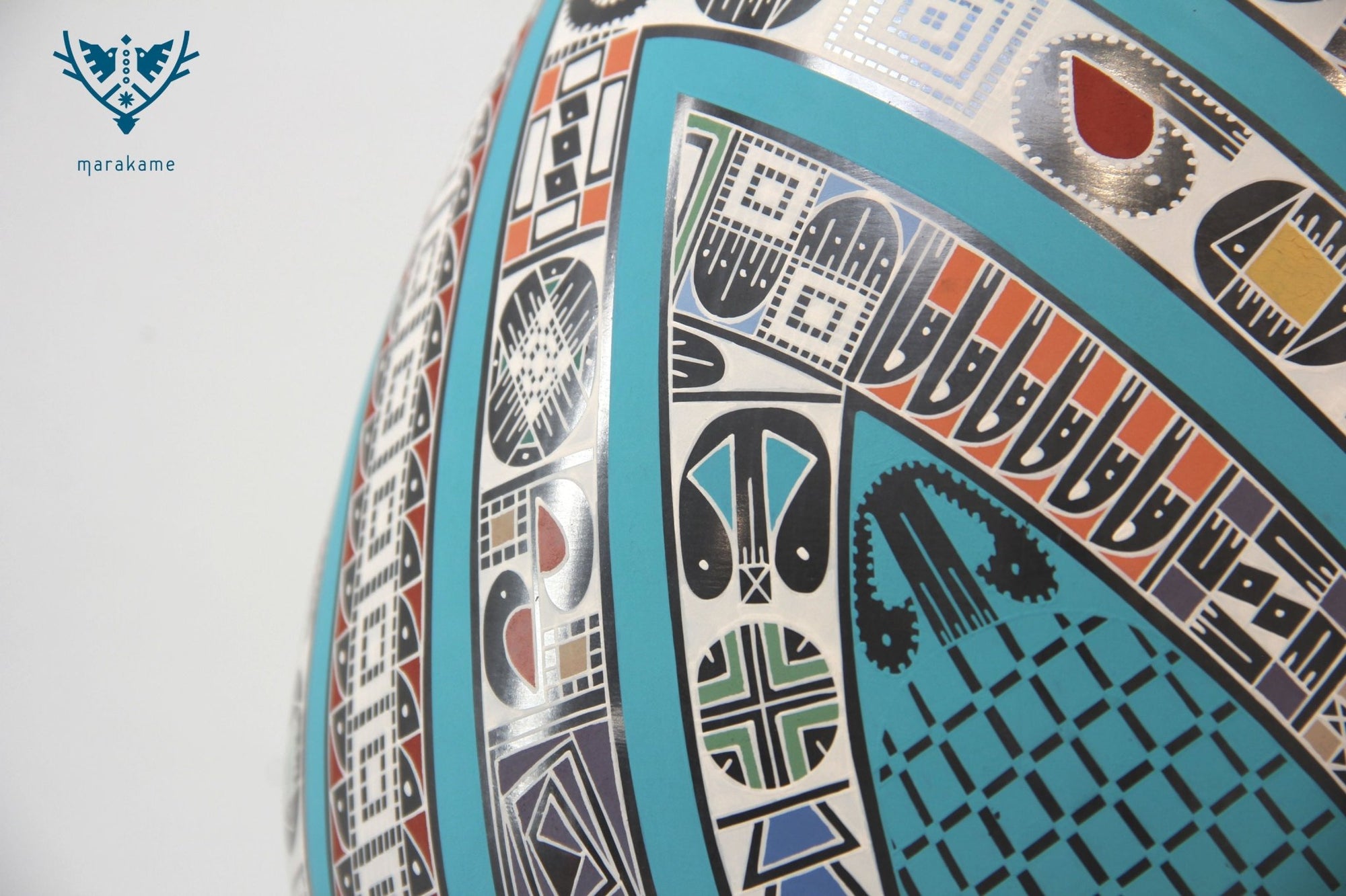 Mata Ortiz Keramik – Hellblau – Huichol-Kunst – Marakame
