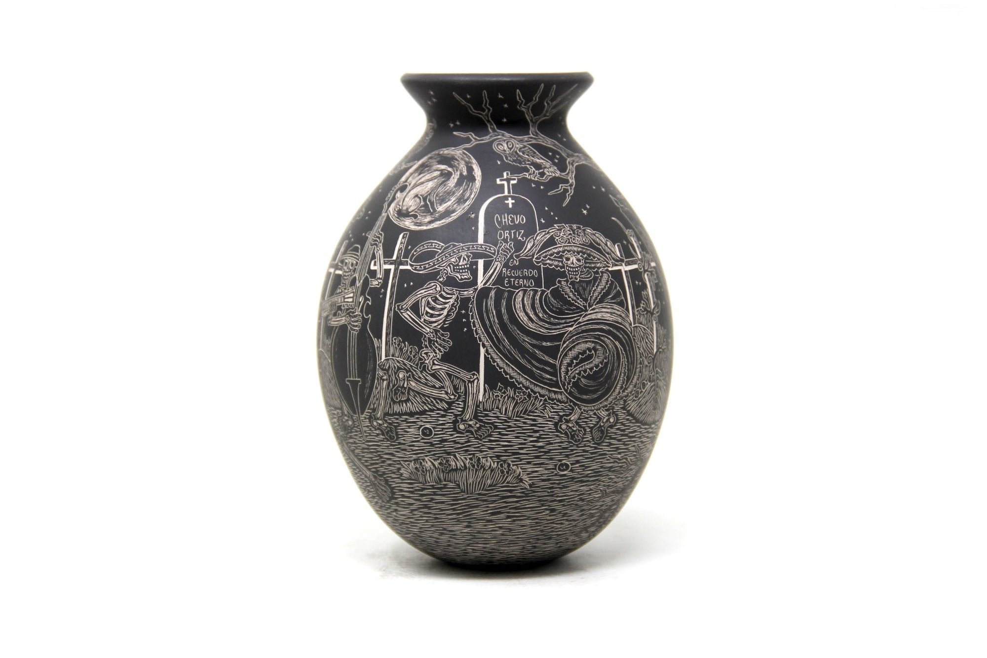 Mata Ortiz Ceramics - Restless Cemetery - Night - Huichol Art - Marakame