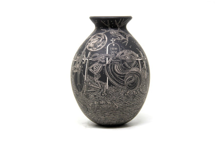Mata Ortiz Ceramics - Restless Cemetery - Night - Huichol Art - Marakame