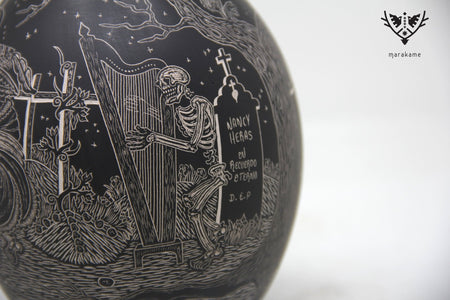 Mata Ortiz Ceramics - Restless Cemetery - Night - Huichol Art - Marakame