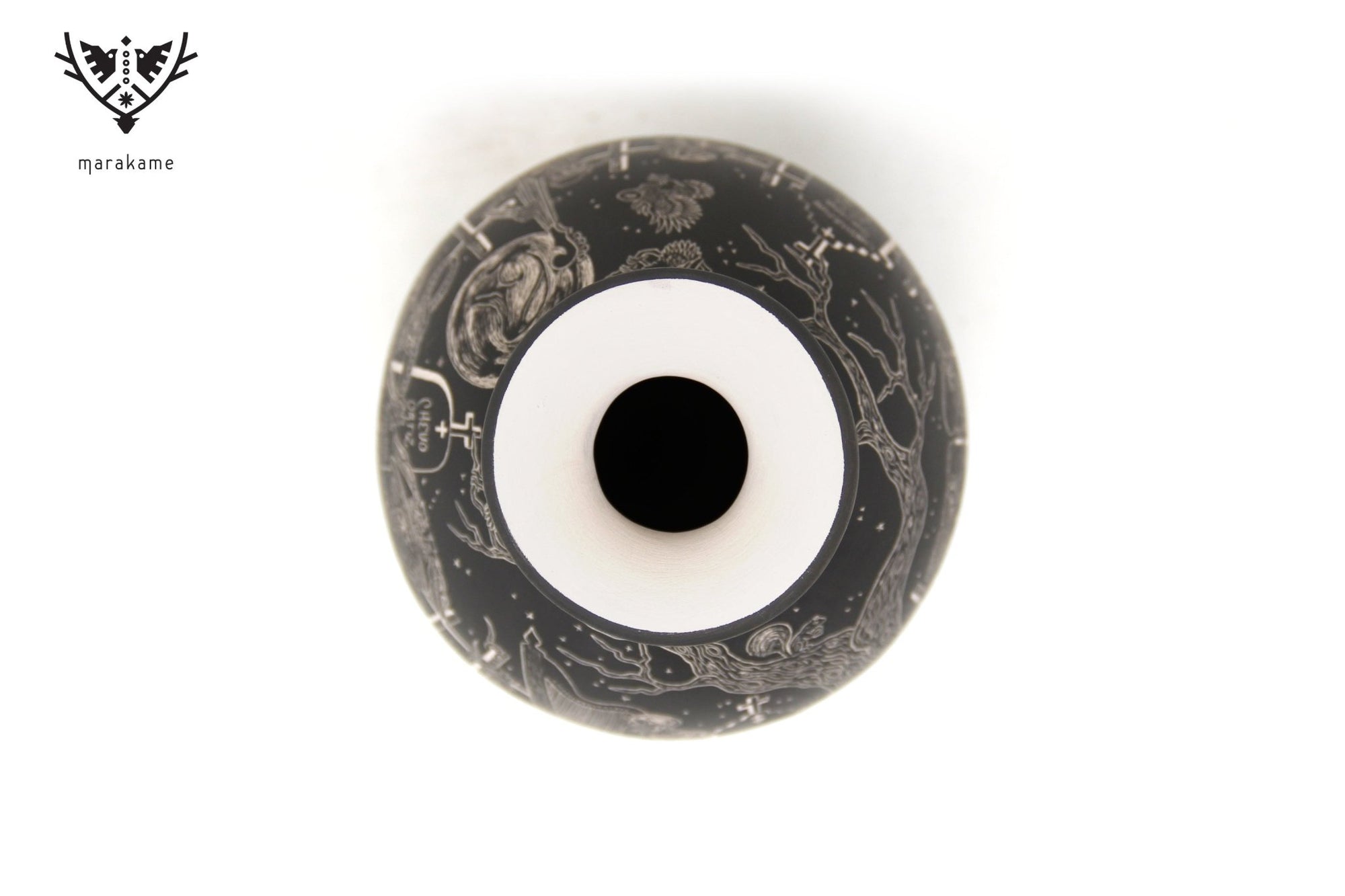 Mata Ortiz Ceramics - Restless Cemetery - Night - Huichol Art - Marakame