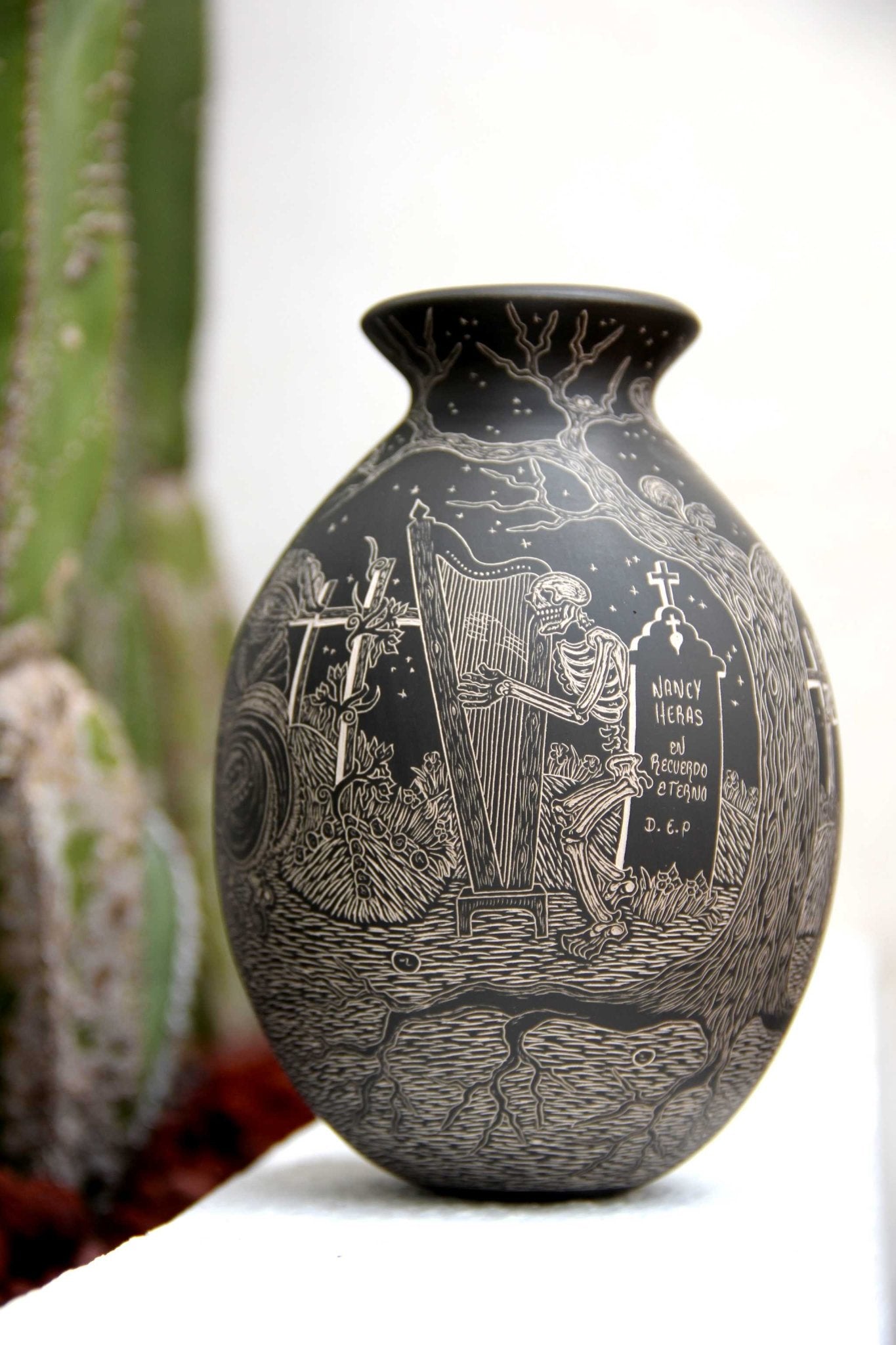 Mata Ortiz Ceramics - Restless Cemetery - Night - Huichol Art - Marakame