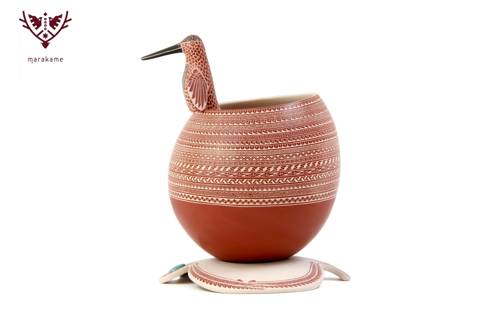 Mata Ortiz Ceramics - Hummingbird - Huichol Art - Marakame