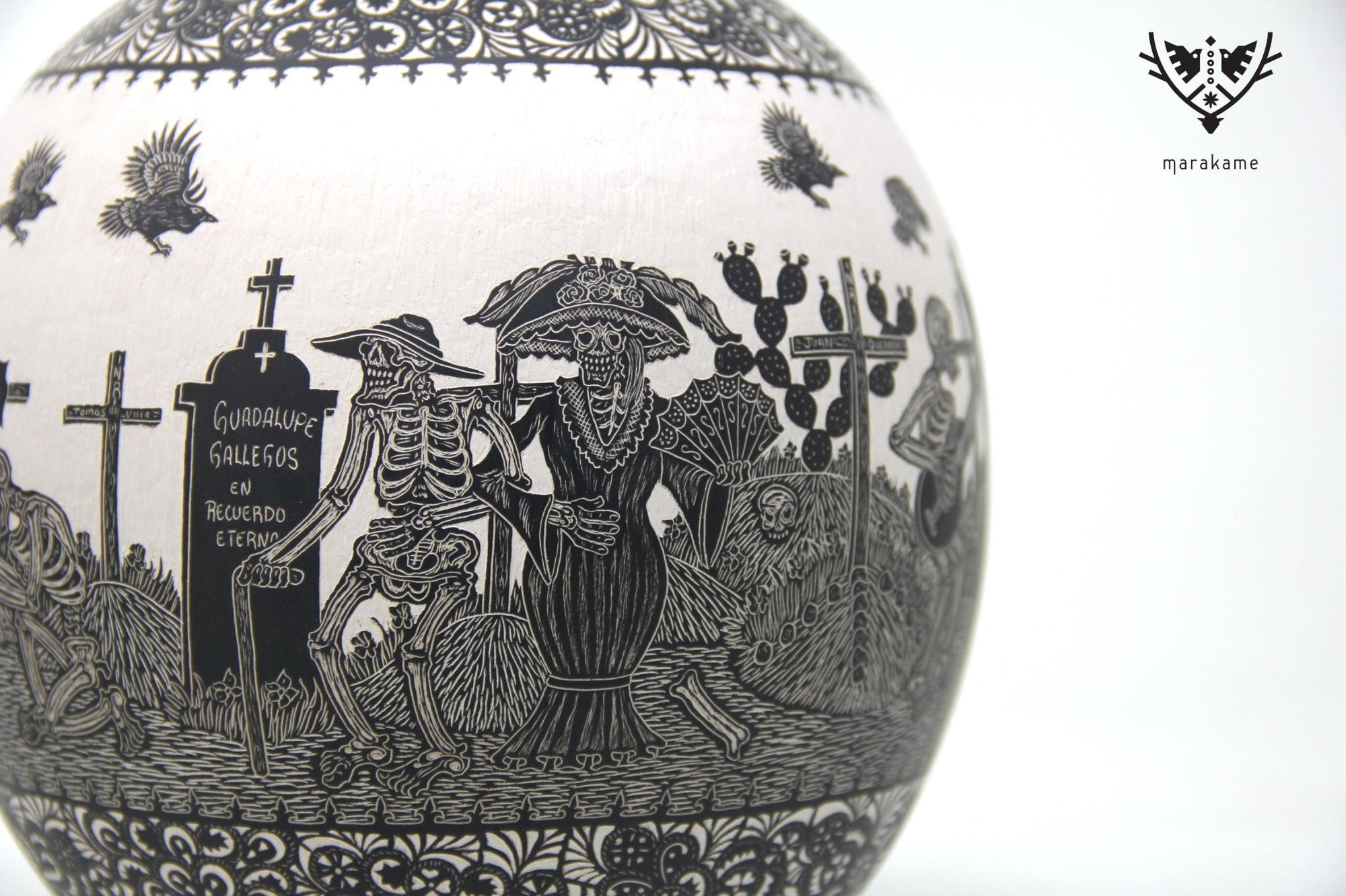 Mata Ortiz Ceramics - Rest in Peace - Day - Huichol Art - Marakame